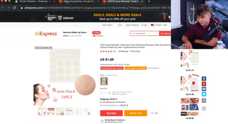 example of cosmetic product
