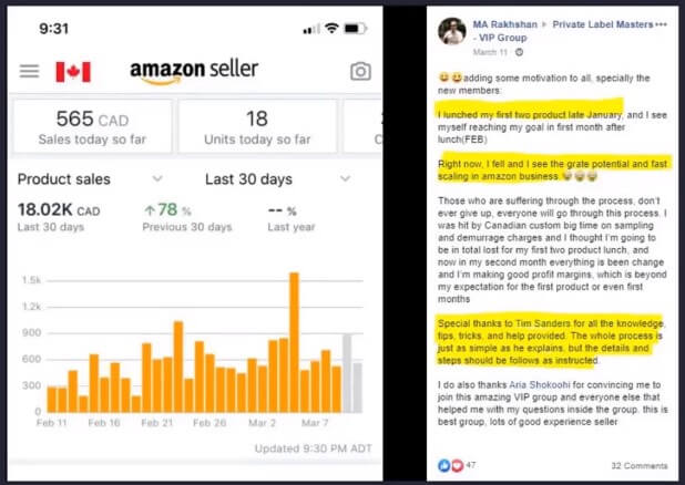 private label masters student success posted on facebook