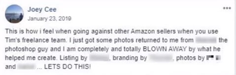 Private Label Masters facebook comment from a student