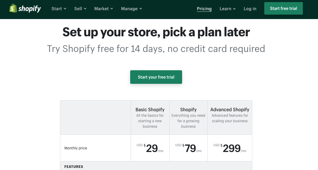 Imagine showing shopify account fees